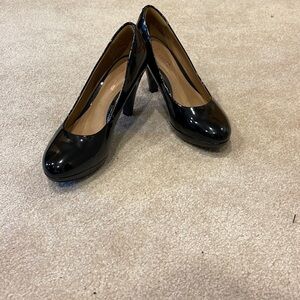 Patent Leather Clark’s Platform High  Heel Black Size 8